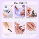 Saviland Nail Tips and Glue Gel Kit- Nail Extension Kit with 500PCS Long Coffin Nails Tips and 15ML 4-In-1 Nail Glue Gel, Nail Tips Acrylic Nail Kit with U V LED Nail Lamp for Nail Art DIY Salon at Home Gift for Women