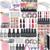 MAGIC ARMOR Acrylic Nail Kit with Everything Gel Nail Polish Set Starter Kit for Coffin Nails with 12W LED UV Nail Lamp Nail Art Tool Foundation & Base Top Coat Gel Nail Kit for Nails Acrylic Nail Kit