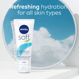 NIVEA Soft Moisturising Cream (75Ml), Refreshing Moisturiser for Face, Body & Hands with Vitamin E and Jojoba Oil, Hand Cream Moisturises Deeply, All Purpose Body Lotion