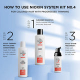 NIOXIN System 4 Trio Pack, Cleanser Shampoo + Scalp Therapy Revitalising Conditioner + Scalp and Hair Treatment (300Ml + 300Ml + 100Ml), for Coloured Hair with Progressed Thinning