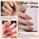 Modelones Jelly Gel Nail Polish Set 6 Colors, Spring Trend Translucent Sheer Pink Milky White Nude Brown Summer Soak off Icy Transparent Nail Art Salon DIY Kit Design Manicure at Home for Girls Women Gifts