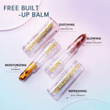 IMAKEUPNOW 2 Pcs Tinted Vegan Lip Balm Color Changing Lip Moisturizer Lip Balm Care Makeup, Lip Butter Balm Quartz+Amethyst, Pink,Rose