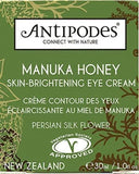 Antipodes Manuka Honey Skin Brightening Eye Cream for Dark Circles under Eyes – Manuka Honey Cream to Target Blemishes & Puffy Eyes – Blemished Skin, Oily Skin & Acne Prone Skin – 30Ml