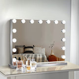 Embellir Hollywood Makeup Mirror, Vanity Mirrors Beauty Cosmetic Dressing Bathroom Decor, 15 LED Bulbs Frameless Rectangle with Lights Dimable Tabletop