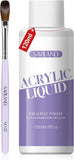 Saviland Acrylic Liquid – 120 ML Nail Liquid for Acrylic Powder with Acrylic Brush 12# -Free Non-Yellowing Formula for Acrylic Nails Application Nail Extension & Carving Home DIY Nail Salon Use