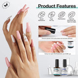 Morovan Gel Nail Polish Primer, Professional Natural Nail Prep Dehydrate and Acid-Free Primer, Nail Prep Dehydrator and Primer Set,Dehydrate Fast Air Dry for UV Poly Gel Polish Acrylic Powder