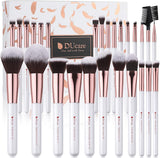 Ducare Makeup Brushes Set Professional 27Pcs Premium Synthetic Kabuki Foundation Blending Face Powder Blush Concealers Eye Shadows Make up Kit White,1.0 Count