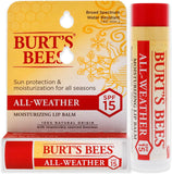 Burt'S Bees 100% Natural All-Weather SPF15 Moisturizing Lip Balm, Water Resistant - 1 Tube