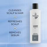 NIOXIN System 2 Duo Pack, Cleanser Shampoo + Scalp Therapy Revitalising Conditioner (1L + 1L), for Natural Hair with Progressed Thinning