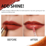 Oulac Orange Glitter Lip Gloss with Mirror Finish Moisturizing & Reduce Fine Lines Lip Oil Refuse Chapped Lips Non Sticky Lip Gloss for Girls Women, 4.5Ml/0.15Fl.Oz,Woah(C05)