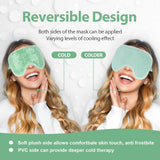 NEWGO Cooling Eye Mask Gel Eye Mask Reusable Cold Eye Mask for Puffy Eyes, Eye Ice Pack Eye Mask with Soft Plush Backing for Dark Circles, Migraine, Stress Relief - Green