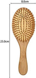 Natural Wooden Hair Brush with Air Cushion Combs for Scalp Massage Anti-Static, No Hair Tangle Oval