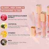 Oulac Orange Glitter Lip Gloss with Mirror Finish Moisturizing & Reduce Fine Lines Lip Oil Refuse Chapped Lips Non Sticky Lip Gloss for Girls Women, 4.5Ml/0.15Fl.Oz,Woah(C05)