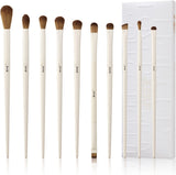 Jessup Precision Makeup Brushes 10Pcs Eye Makeup Brush Set Premium Synthetic Eyeshadow Concealer Eyeliner Eyebrow Blending Highlight Brush, Light Grey T330