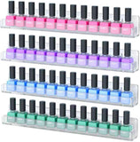 Vencer 4 Pcs Clear Acrylic Nail Polish Organizer,Wall Mounted Nail Polish Rack with Removable Anti-Slip Baffle,Vmp-003