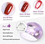 UV LED Nail Lamp, Easkep 86W Nail Dryer for Manicure/Pedicure,4 Timer Setting/Eyes Protection UV Lamp for Gel Nails Gel Nail Polish Curing Dryer for Home and Salon