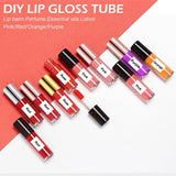 1.2ML Empt Lip Gloss Tube, Clear Mini Refillable Lip Balm Bottles Transparent Lipstick Containers for Lip Samples Portable DIY Containers Vials with Lipbrush and Cover for Travel and Home Use (Black, 34)