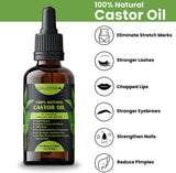 Castor Oil-Cold Pressed, for Hair Growth, Bold Eyelashes & Eyebrows, Moisturizes Skin, Nails & Cuticles. Anti-Aging (30Ml)