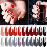 Vishine Gel Nail Polish Set - 22 Colors Red Grey Shimmer Glitter Popular Autumn Winter Series 24 Pcs Collection Nail Art Gift Box, Soak off UV LED Nail Varnish Manicure 8Ml