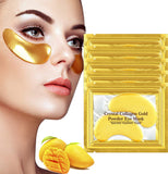 Eye Lip Mask Set -20Pcs under Eye Patches,10Pcs Gold Lip Mask -24K Gold Crystal Eye Lip Pads Treatment for Dry Lip,Dark Circles Eyes Moisturizing, Hydrating(Gold Eye Lip Mask Se)