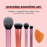 Real Techniques Makeup Brush Set with 2 Makeup Sponge Blenders, for Eyeshadow, Foundation, Blush, and Concealer, Ultraplush Synthetic Bristles, 6 Piece Makeup Brush Set (Pack of 2)