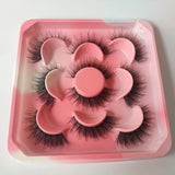 False Lashes Faux Mink Lashes - Handmade Luxurious Thick Volume Fluffy Natural Dramatic Fake Eyelashes 5 Pairs (B02)