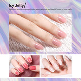 Glitter Gel Nail Polish, Kredioo 1 Chroma Holographic and 5 Jelly Nude Sheer Pink Transparent Colors 11 Effects Nail Polish Set UV LED Soak off Nail Gel Polish for Daily Nail Art Design Salon Manicure-7.5Ml Each