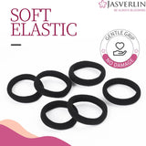 JASVERLIN 100 Pcs Soft Large Cotton Hair Ties, Stretch Nylon Hair Bands Ponytail Holders for Thick Heavy Curly Hair, Gentle Hold No Slip No Damage Seamless Scrunchies Headbands 1.5Inch (Oceanic Siren)