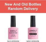 AIMEILI Soak off UV LED Gel Nail Polish - No Wipe Top Coat 10Ml