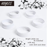 Hoyols Flat Hair Elastics, No Metal Hair Ties Hair Bands for Thick Heavy and Curly Hair Ponytail Holders Headband 5Mm Wide 40 Count (White) …