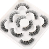 False Lashes Russian Strip Lashes Fluffy D Curl False Eyelashes Natural Lashes Strips Curl Fake Lashes Pack Volume Eye Lashes Multipack (HAM10)