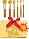 Spectrum Collections Disney 6 Piece Giftable Makeup Brush Set for Cheeks, Eyes and Brows Made from Synthetic Taklon Hair, Simba