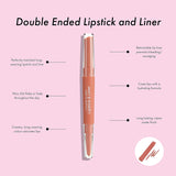 Mcobeauty Double-Ended Lipstick and Liner - Natural Peach for Women 0.066 Oz Lipstick