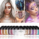 MKNZOME Holographic Silver Body Glitter, 6 Colors Hair Glitter Face Glitter, Body Glitter for Women, Glitter Makeup, Holographic Cosmetic Laser Powder Festival Glitter Makeup