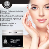 Vitamin K Cream- Moisturizing Bruise Healing Formula. Dark Spot Corrector for Bruising, Spider Veins & Broken Capillaries. Reduces under Eye Dark Circles, Fine Lines, Puffiness, & Wrinkles.