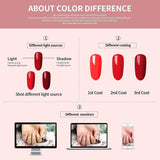 Aoeek 6 Pcs Gel Nail Polish Set 0.29 Fl.Oz /8.5Ml, 6 Neutral Skin Tone UV Gel Polish Colors for Nail Art Home DIY Gel Nail Manicure Kit (01)