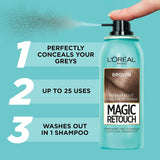 L'Oréal Paris Magic Retouch Temporary Root Concealer Spray - Cool Dark Brown (Instant Grey Hair Coverage)