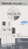 NIOXIN System 2 Trio Pack, Cleanser Shampoo + Scalp Therapy Revitalising Conditioner + Scalp and Hair Treatment (150Ml + 150Ml + 40Ml), for Natural Hair with Progressed Thinning