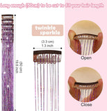 6Pcs Clip in Hair Tinsel Kit, BFZRKD 19.6 Inch Heat Resistant Glitter Tinsel Hair Extension with Clips On, Fairy Hair Sparkle Strands Festival Gift Party Dazzle Hair Accessories for Women Girls Kids(Silvery)