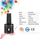 Senvenski Gel Nail Polish Light Pink Peach Red Cherry Rose Pearl Glitter Starrily Sparkle Shimmer Crystal Soak off UV LED Manicure Art Varnish Set Kit (CS6-013)