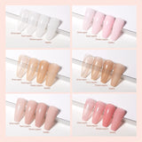 Beetles Gel Polish 6 Colors Jelly Nail Polish Nude Pink Gel Set, Skin Tone Soak off UV Led Korean Gel Nail Polish Salon DIY Home for Gel X Nail Polish Gel Set Christmas Nail Art Women…