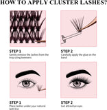 Cluster Lash Glue 10ML Lash Black Bond & Clear Bond Lash Cluster Glue for Individual Lashes Long Lasting Hold 48-72 Hours Waterproof Dual Sided Mascara Wand Bond 2 in 1…