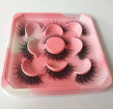 False Lashes Faux Mink Lashes - Handmade Luxurious Thick Volume Fluffy Natural Dramatic Fake Eyelashes 5 Pairs (B02)