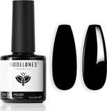 Modelones Gel Nail Polish, 1 Pcs 15Ml Pure Black Color Gel Polish Set Soak off LED Long-Wear Mirror Shine Essential Nail Gel Salon Manicure Design DIY at Home, 0.5 Fluid Ounces