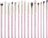 Jessup Professional Natural-Synthetic Eye Makeup Brushes Set 15Pcs for Eyeshadow Blending Concealer Eyeliner Eyebrow, Blushing Bride T294