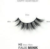 Happy Heartbeat 3D False Lashes Wispy Natural - Faux Mink Lashes Cat-Eye Handmade Luxurious Soft Fluffy Dramatic False Eyelashes 10 Pairs (H4)