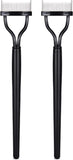 Eyelash Comb, 2 Pcs Arc Designed Eyelash Separator Mascara Applicator Eyebrow Brush Metal Teeth Eye Lash Tool with Comb Cover, Black