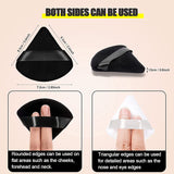 12Pieces Powder Puff Soft Face Triangle Makeup Puffs for Loose Powder Body Cosmetic Foundation Sponges Beauty Makeup Tools,Made of Velour(Black+White+Pink+Rose Red)