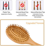 Natural Wooden Hair Brush with Air Cushion Combs for Scalp Massage Anti-Static, No Hair Tangle Oval