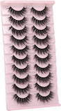 10 Pairs 7D False Lashes ,False Lashes Wispy False Eyelashes Short Fake Eyelashes Fluffy for Women'S